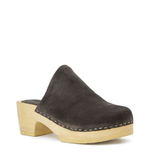 RAG & CO DARCIE TAUPE SUEDE CLOGS Grey Size 8 - Picture 1 of 5